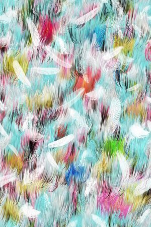 羽毛印花华亿平台图片