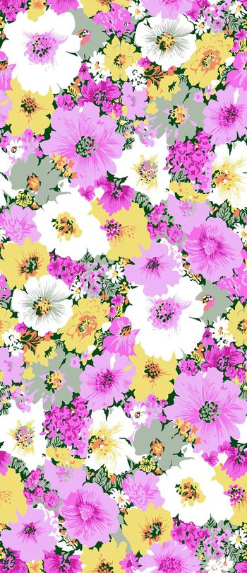 多彩花卉印花华亿平台图片