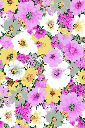 多彩花卉印花华亿平台图片