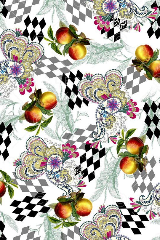 黑白几何印花华亿平台图片