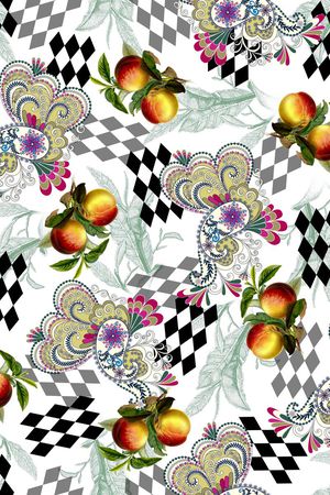 黑白几何印花华亿平台图片