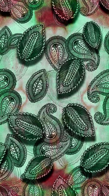 399365-数码水彩机理手绘佩斯利 服装