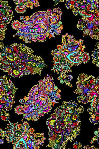 399372-手绘佩斯利涡旋纹火腿纹腰果民族风秋