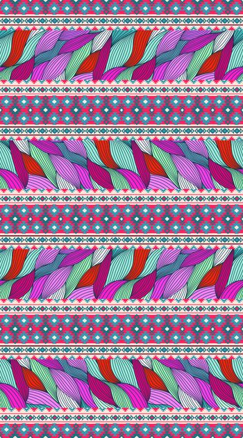 399440-经典格纹民族风 曲线条纹 服装 面