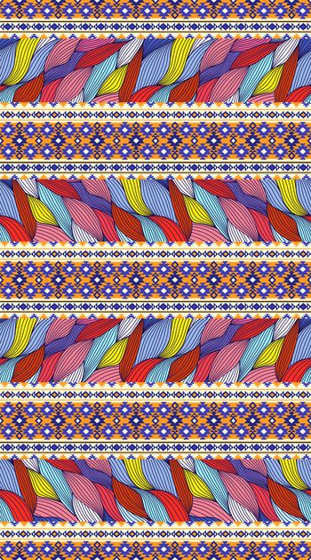 399441-经典格纹民族风 曲线条纹 服装 面