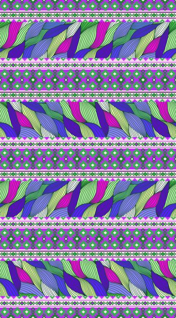 399442-经典格纹民族风 曲线条纹 服装 面