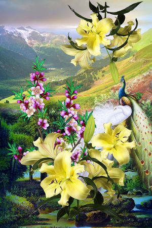 时尚绚丽印花华亿平台图片