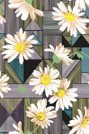 几何线条印花华亿平台图片