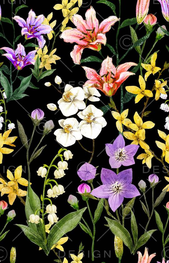 百合花印花华亿平台图片