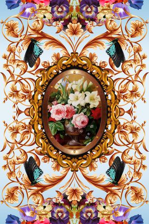 欧式花卉印花华亿平台图片