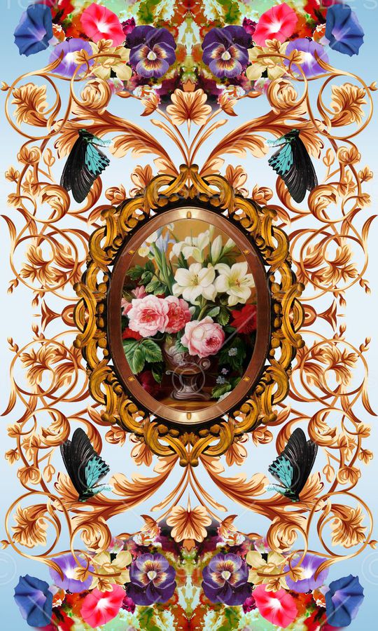 欧式花卉印花华亿平台图片