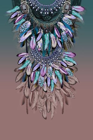 多彩羽毛印花华亿平台图片