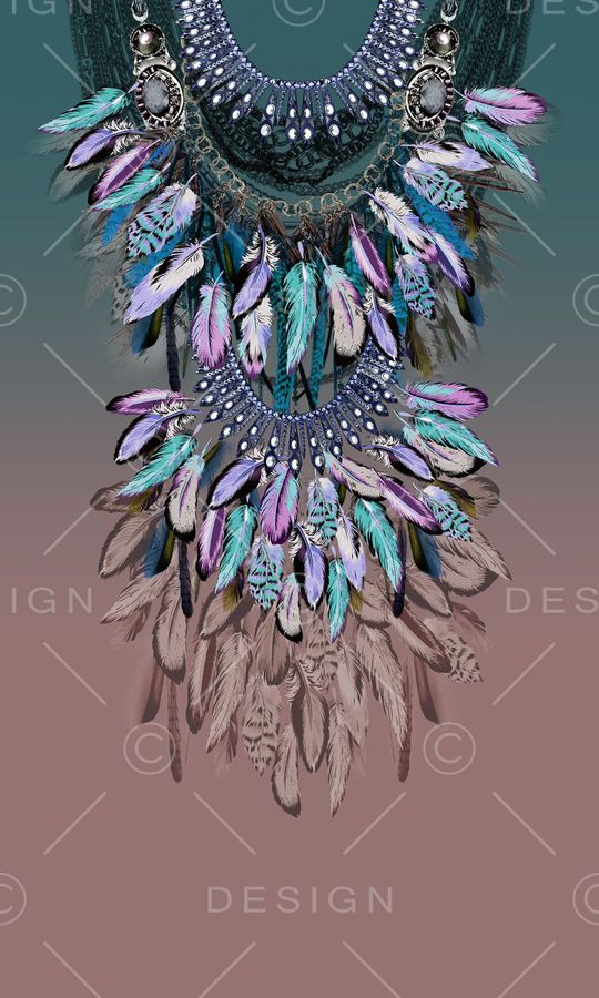 多彩羽毛印花华亿平台图片