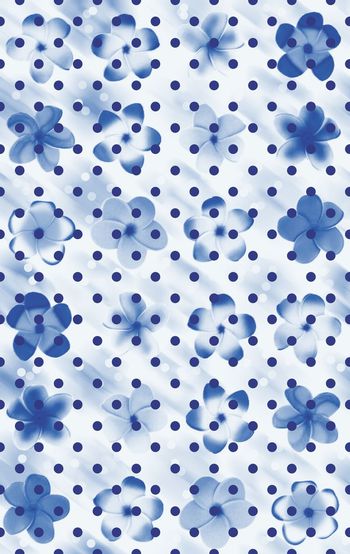 399835-多色艺术效果热带风情花卉鸡蛋花圆点