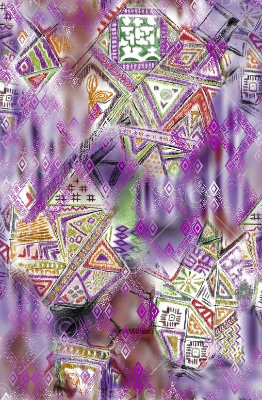 蜡笔画印花华亿平台图片