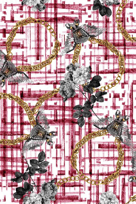 黑白花印花华亿平台图片