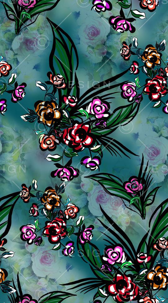 花卉印花华亿平台图片