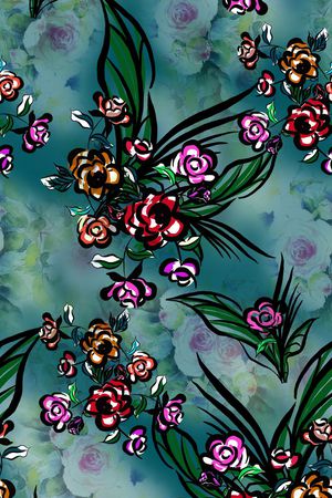 花卉印花华亿平台图片