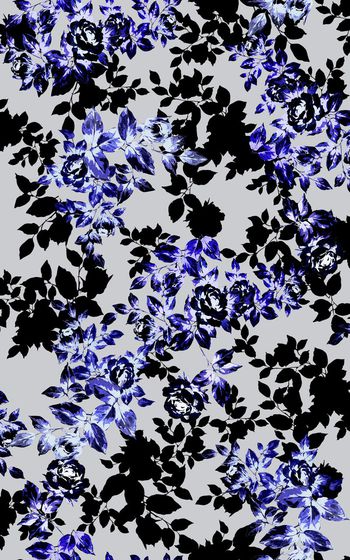 400010-满版蔷薇叶子剪影设计