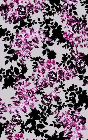 400011-满版蔷薇叶子剪影设计