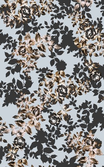 400013-满版蔷薇叶子剪影设计