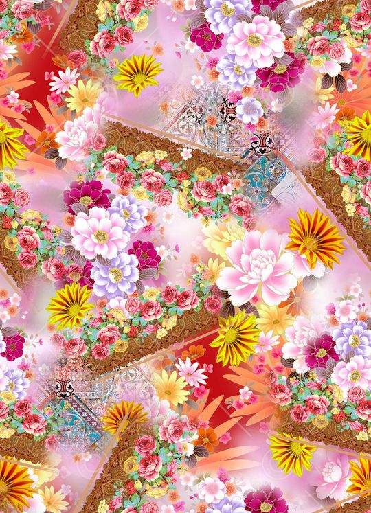 花卉印花华亿平台图片