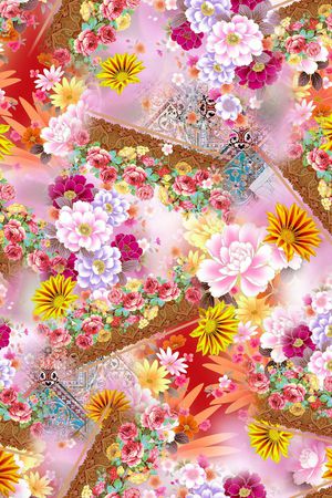 花卉印花华亿平台图片