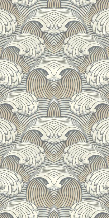 400094-线条矢量海浪图案面料 男士 衬衫面