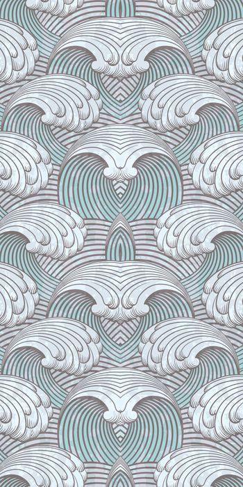 400122-线条矢量海浪图案面料 男士 衬衫面