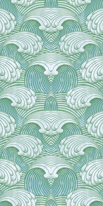 400127-线条矢量海浪图案面料 男士 衬衫面