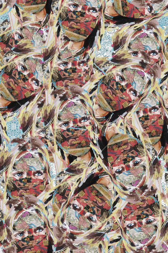 引领潮流的艺术色块印花华亿平台图片