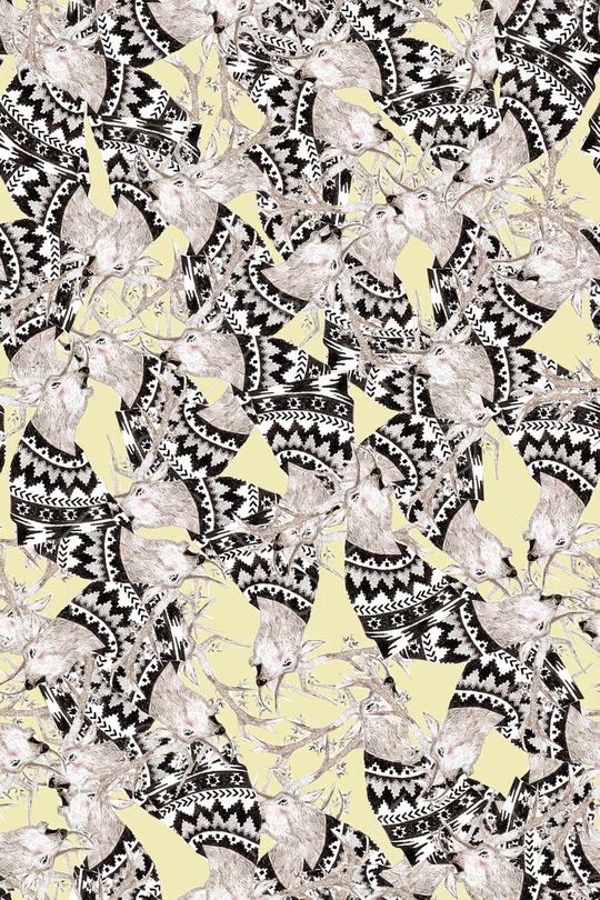 圣诞欧美花纹麋鹿印花华亿平台图片