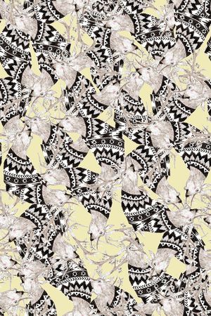 圣诞欧美花纹麋鹿印花华亿平台图片