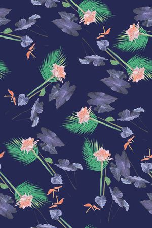 复古少淑女风热带风情热带花卉印花华亿平台图片