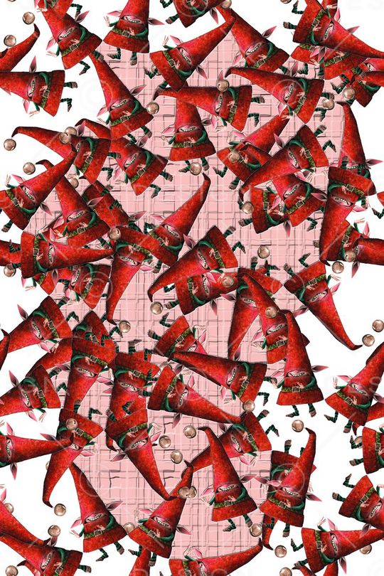 喜庆红色圣诞小矮猪小辣椒印花华亿平台图片