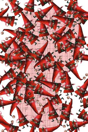 喜庆红色圣诞小矮猪小辣椒印花华亿平台图片