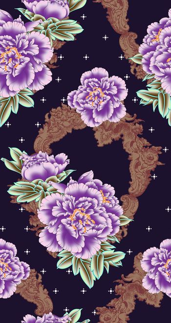 花卉印花华亿平台图片