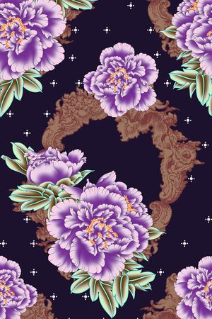 花卉印花华亿平台图片