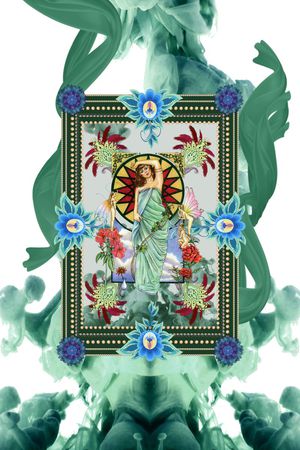 烟雾绸缎印花华亿平台图片