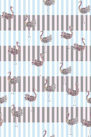 火烈鸟印花华亿平台图片