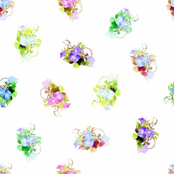 彩色牵牛花印花华亿平台图片