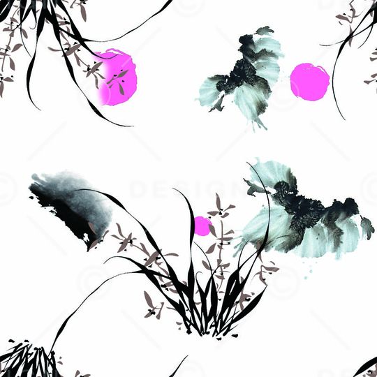 月、草印花华亿平台图片