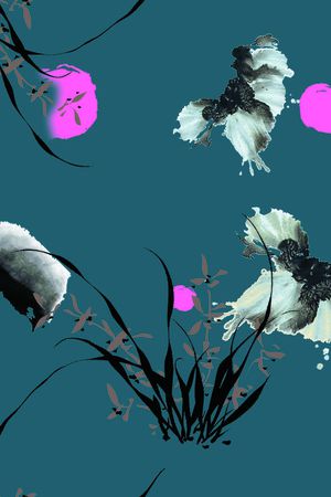 月、草印花华亿平台图片