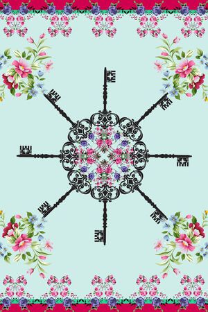 复古花卉印花华亿平台图片