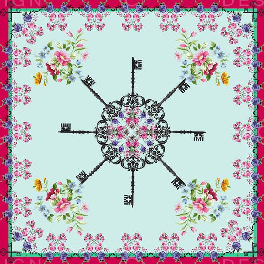 复古花卉印花华亿平台图片