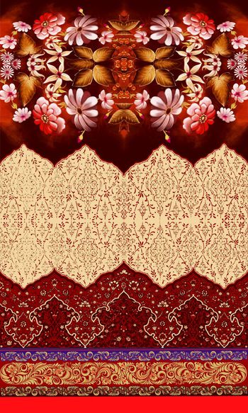 400750-民族风古典中式花纹手绘花纹卉中老年