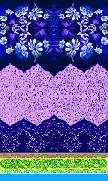 400751-民族风古典中式花纹手绘花纹卉中老年