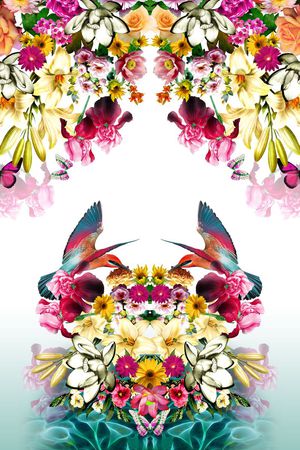 热带植物印花华亿平台图片