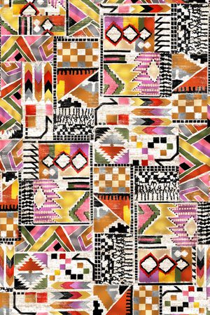 几何拼接印花华亿平台图片