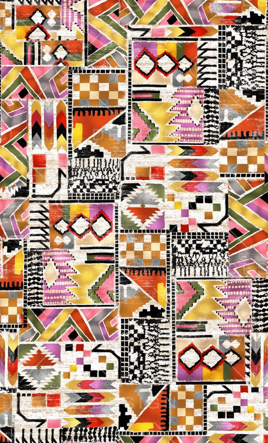 几何拼接印花华亿平台图片